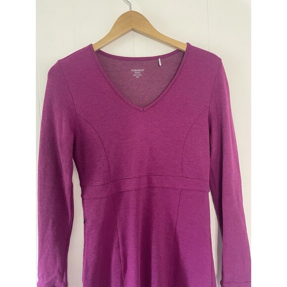 Toad & Co Dress Fuchsia Pink Long Sleeve Fit Flare Soft Outdoor Womens Small* - Picture 4 of 16
